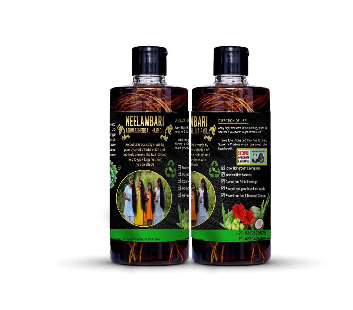 KARNATAKA ADIVASI NEELAMBARI HAKKI PIKKI HERBAL HAIR OIL